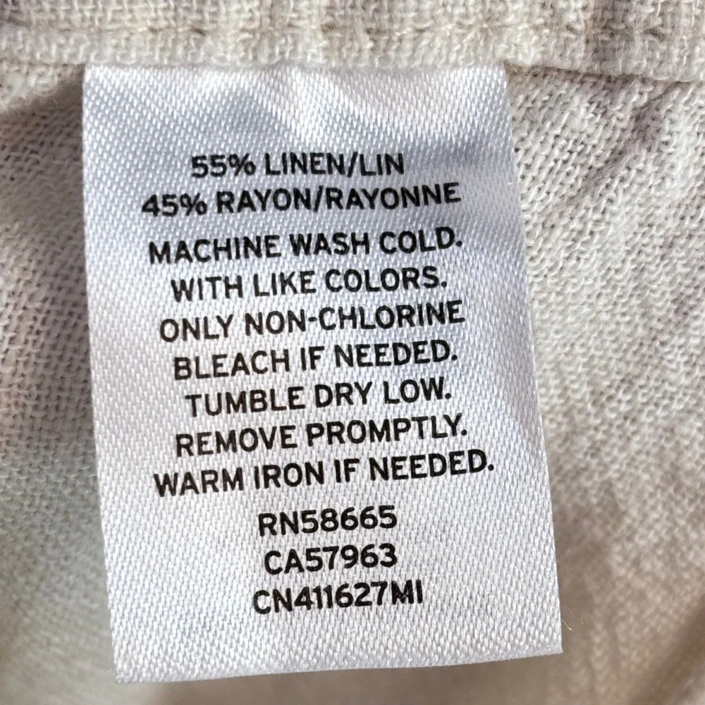 Minimalist Coastal Linen/Rayon Skirt M Short Oatmeal Beige Capsule Neutral Boho - Picture 3 of 7
